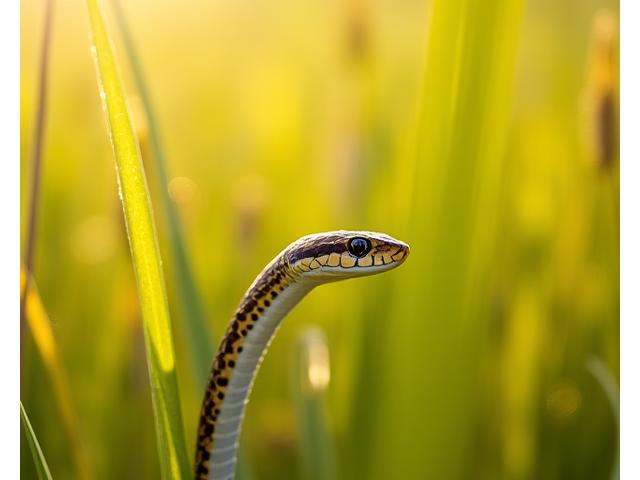 Butler's Gartersnake in tall grass