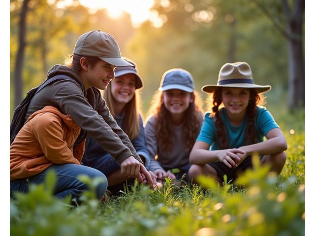 Group of diverse people participating in outdoor conservation education