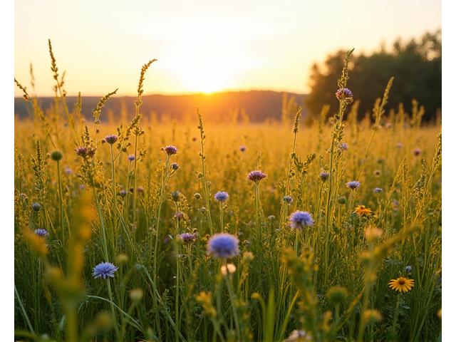 Restored prairie grassland teeming with native vegetation