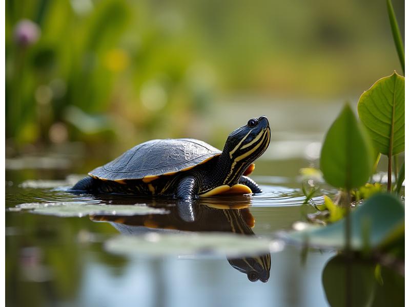 Blanding's Turtle being released into a restored wetland habitat