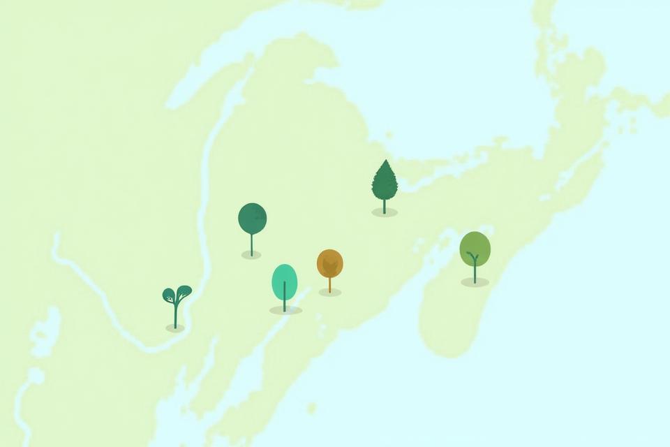 Stylized interactive map of Southern Ontario and Quebec, highlighting several key protected reptile habitats with pin icons, emphasizing exclusivity and biodiversity